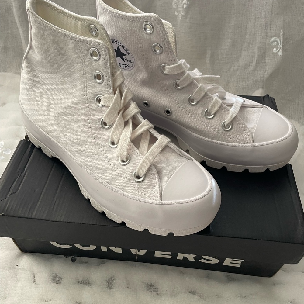 Converse Platform High-Top Canvas Sneakers in White